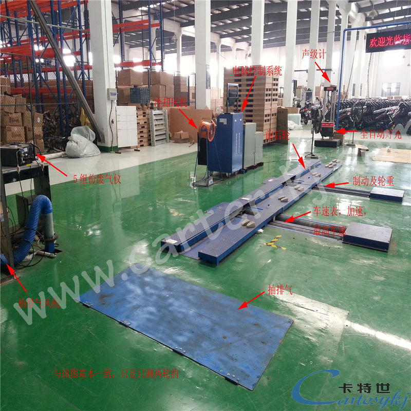 সঠিক ব্রেক গতি এবং লোড পরীক্ষার জন্য 10kW মোটর পাওয়ার মোটরসাইকেল পরীক্ষক লাইন