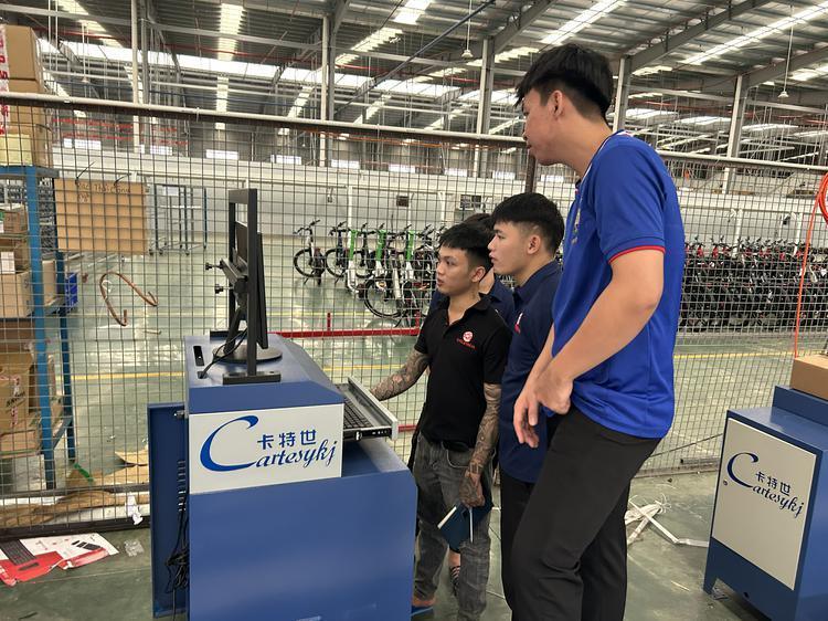 Cartesykj deliver to VN 2-wheeled Motorcycles Centralized Testing Line Include Brake Force Axle Load Speedometer Clamping Wheel Alignment Headlight Tester Noise Meter