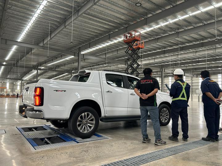 কার্টেসি ব্র্যান্ড CTGT-3-3C রোলার ট্রিনিটি ভেহিকেল টেস্ট লাইন রোলার ব্রেক টেস্টার সহ এক্সেল লোড সিঙ্গেল প্লেট সাইড স্লিপ টেস্টার হালকা যানবাহনের জন্য