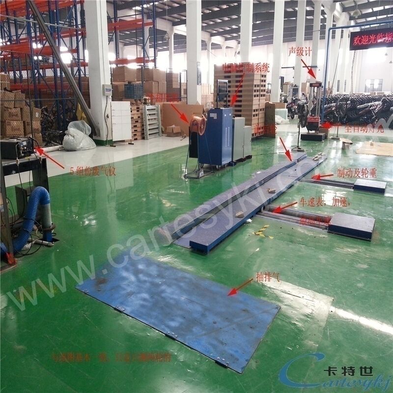 সঠিক ব্রেক গতি এবং লোড পরীক্ষার জন্য 10kW মোটর পাওয়ার মোটরসাইকেল পরীক্ষক লাইন